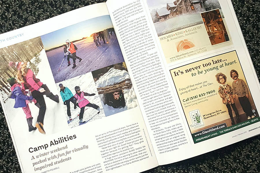 Adirondack Life Magazine Winter Camp Abilities Article.